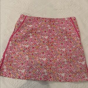 Golftini Cotton/Spandex Pink floral skirt EUC Size 2